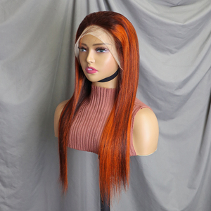 Perruques en cheveux humains à 200 % de densité, 14-30 pouces # Perruques Lace Front P4/350 Ginger Bone Straight avec dentelle transparente 13x4, perruque de cheveux raides - Product Image 1