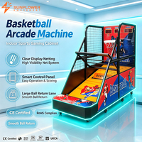 Machine de jeu de basketball d'intérieur avec voie de retour sécurisée pour les enfants et affichage électronique pour centre d'arcade commercial