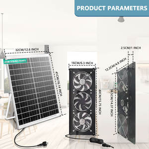 Kit de ventilador de panel solar CC sin escobillas de alta velocidad 3 en 1 de 25W, ventilación bidireccional para cobertizo de Granero ático, refrigeración RV, OEM ODM - Product Image 2