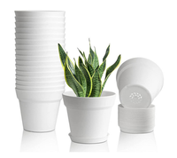 18pcs Satu Set Pot Tanam Mini 4 Inch dengan Baki Penyiram Otomatis untuk Tanaman Indoor Outdoor, Pot Tanam Kecil Penyiram Otomatis