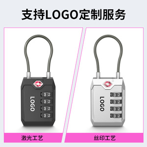 TSA Approved Four Digit Combination <b>Padlock</b> With Steel Cable For Luggage Travel Use - Product Image 2