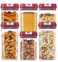 6PCS Contenants de Conservation des Aliments Étanches à l'Air Sans BPA Contenants en Plastique pour Céréales Ensemble avec Couvercles Verrouillables