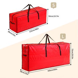 ถุงเก็บต้นคริสต์มาสขนาดใหญ่ สีแดง ทำจากผ้า PE สำหรับจัดเก็บของตกแต่งวันคริสต์มาส ทนทาน พร้อมหูหิ้ว - Product Image 2