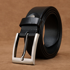 Dye-through Business Belt Hombres Cuero Aguja Hebilla Capa Pure Cowhide Moda Casual Juventud Formal West Belt - Product Image 1