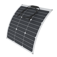 Panneau solaire monocristallin flexible ETFE 20W 40W 50W avec housse en tissu, kit treuil marin 18V, ensemble de charge portable
