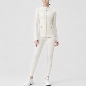 USA Oversea Warehouse Fast Shipping Breathable Long Sleeve Define <b>Jacket</b> Fitness Women <b>Yoga</b> Sports Set for <b>Yoga</b> Fitness - Product Image 3