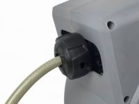 Enrouleur de tuyau d'arrosage à remontage automatique de 35m-Support de tuyau d'arrosage rétractable résistant aux UV avec support pivotant à 180 ° et tuyau en PVC