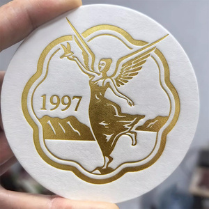 Bán buôn tùy chỉnh in vòng giá rẻ khách sạn các tông nước thấm giấy uống cốc các tông bia bột giấy đế lót ly - Product Image 1