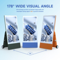 Pantalla Digital Portátil con Batería de 43 Pulgadas IP65, Pantalla LCD para Publicidad, Tótem Móvil para Exteriores, CMS Basado en la Nube, Tienda Minorista