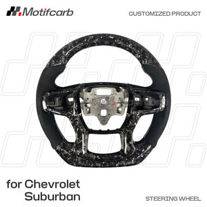 Volante Personalizado de Fibra de Carbono Forjado en Plata para Chevrolet Silverado 1500 RST LT Suburban Tahoe Blazer 2019-2024 - Product Image 2