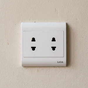 Durable Double 2 Pin Wall Power Socket LiOA Electrical Socket Outlet with Safety <b>Shutter</b> High Grade PC Material for Household - Product Image 1