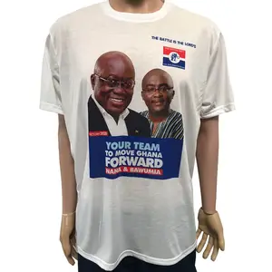 メーカー卸売ホワイトTシャツ選挙カスタム大統領キャンペーン格安プロモーションTシャツ