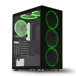 SATE- pc cabinet Two tempered glass gaming ATX full tower gamer computer case with RGB fan K880