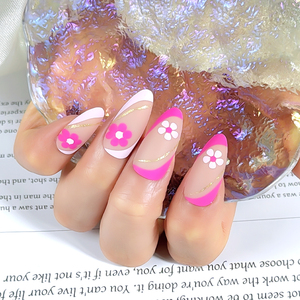 24 <span class=keywords><strong>Uñas</strong></span> Postizas <span class=keywords><strong>de</strong></span> <span class=keywords><strong>Gel</strong></span> 3D con Pedrería Rosa, Estilo Stiletto Mediano, Puntas <span class=keywords><strong>de</strong></span> <span class=keywords><strong>Uñas</strong></span> <span class=keywords><strong>de</strong></span> ABS - Product Image 5