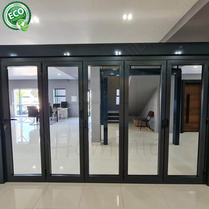 Puertas de aluminio biplegables Apertura de puerta Estándar NRFC Aprobado por La Florida Acordeón a prueba de huracanes Puerta de entrada plegada plegable - Product Image 3