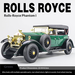 Modelo de Coche Clásico Phantom a Escala 1:24, de Aleación y Plástico, Juguete Vintage Fundido a Presión, 3 Puertas Abribles, con Sonido y Luz, de Retroceso, para Unisex - Product Image 6