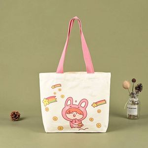 Design Custom <b>Large</b> Canvas Tote Bag with Pocket and Zipper Custom <b>Printed</b> Logo and Own Design for Supermarket Use - Product Image 2