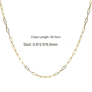 Wholesale Fashion <b>Long</b> Oval Link Chain <b>Necklace</b> - Stainless Steel Thin <b>Necklace</b> Chain for Women - Product Image 5