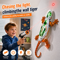 Gecko RC grimpeur de murs 2.4G anti-interférence avec suivi de lumière 360° °   Voiture télécommandée rechargeable en forme de lézard pour enfants