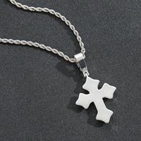BESDZ0571 Collier pendentif croix gothique style hip-hop serti de pierres, nouveau design, breloques croix avec chaîne en corde