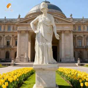MILY, venta al por mayor, estilo griego, estatua de <span class=keywords><strong>Atenea</strong></span> de mármol blanco de tamaño real, <span class=keywords><strong>escultura</strong></span> para decoración de jardín de parque de plaza pública - Product Image 1