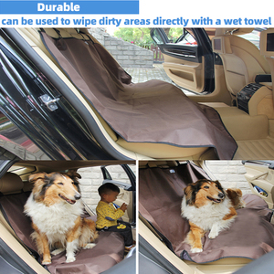 Petit lit double pour animaux de compagnie en tissu Oxford, antidérapant, anti-griffures, amovible, housse de siège de voiture pour chats et chiens, motif animal, utilisation sur la banquette arrière - Product Image 3
