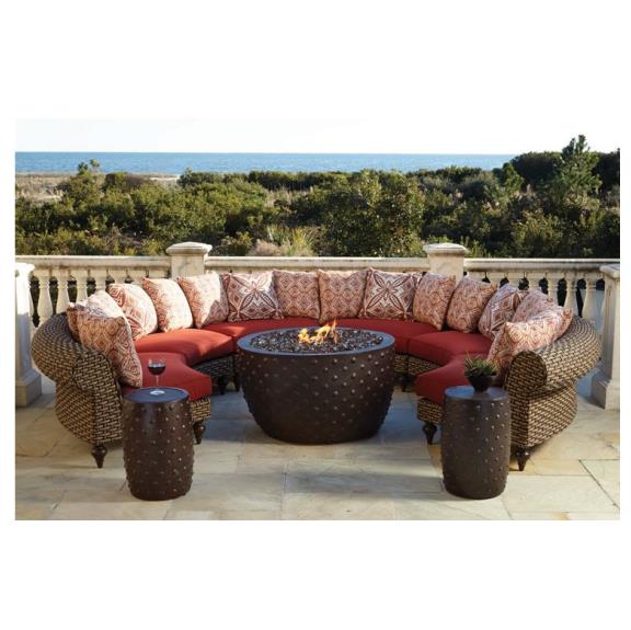 Уличная мебель из ротанга 6 местный полукруг секционные сад разговор диван-кровать