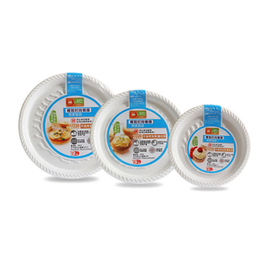 High Quality Food Grade PS Plastic Plates Sets Dinnerware White Custom Round Cake Dishes Plates Supermarket