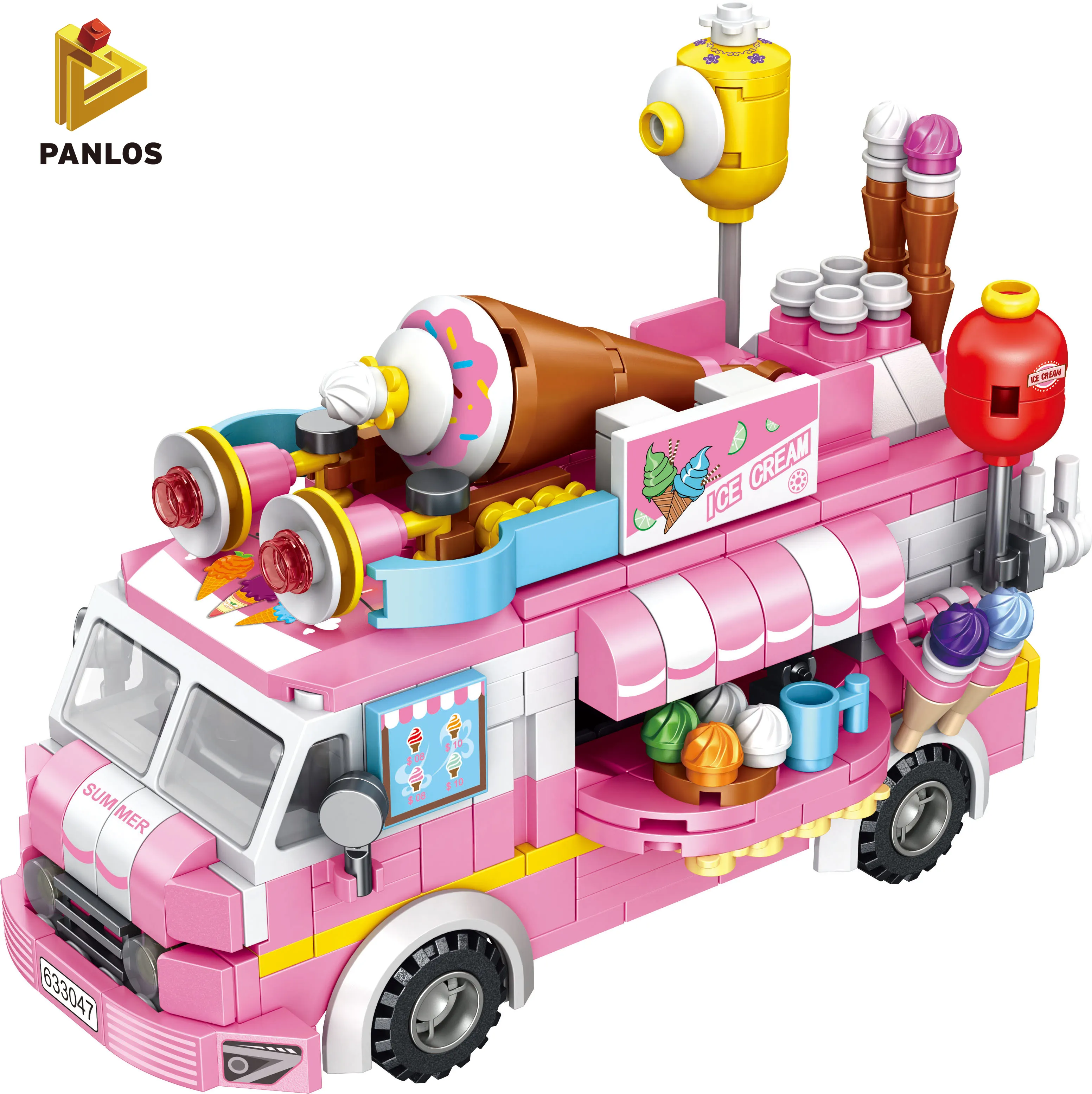 Panlos 633047 sorvete carro bloco de construção de brinquedos para crianças de construção DIY Educacional inteligência Natal verga legoes brinquedos