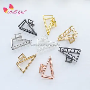 BELLEWORLD Cool girls gun black triangle shape shark clip ponytail holder hair claws clip artiglio per capelli sottili