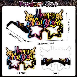 Lunettes en carton noires amusantes et tendance (8 pièces) pour le Nouvel An 2026 – Idéales pour les soirées du réveillon du Nouvel An - Product Image 2