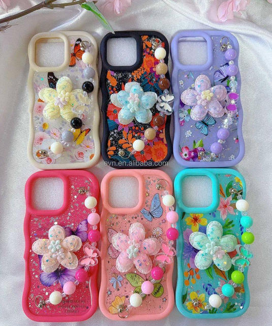 Custom Tpu Glitter Epoxy Phone Case with Lanyard Covers for Girls for iphone 11 14 15 16 17 Pro Max Glitter Cases