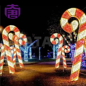 Candy Cane Christmas Motif Light LED Decoration for Holiday Entrance Pathway <b>Garden</b> Theme Display - Product Image 5