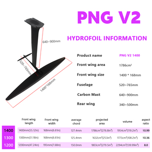 Hydrofoil Freeride Foil PNG 1400 V2 en carbone, facile à soulever, contrôle stable, glisse fluide, équipement de surf pour débutants et progression. - Product Image 2