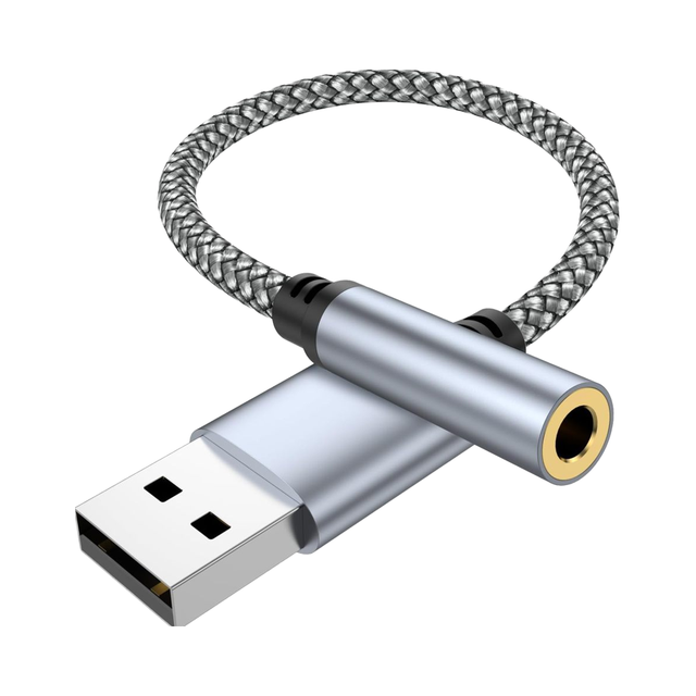 DAJIANG OEM Customized USB Male to 3.5mm 4-pole Female Headset Audio Adapter Cable External Stereo Sound Card TRRS Headset