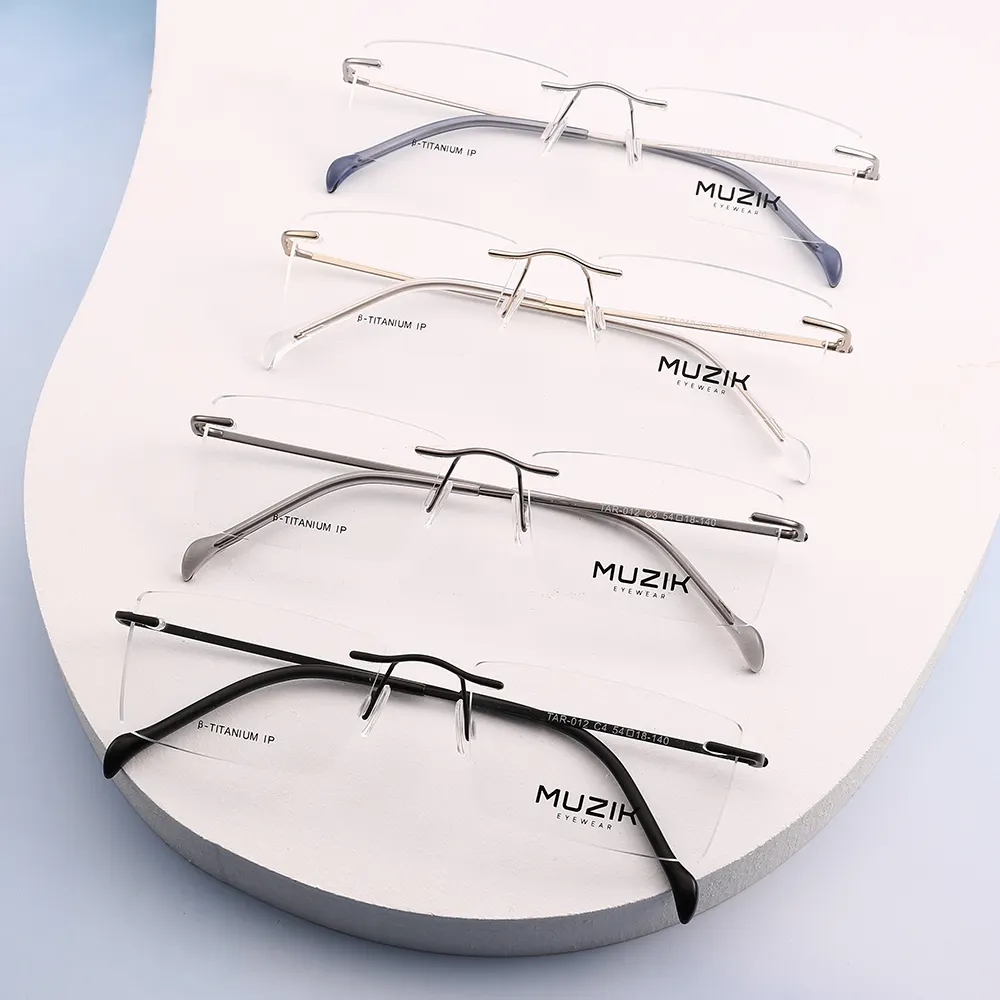 TAR-012メーカーメンズリムレスクラシックアンチブルーライトメガネスペクタクルフレームチタン眼鏡