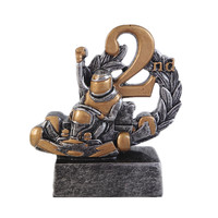 Trophée sportif de course de karting en résine Weivista, or, argent, bronze