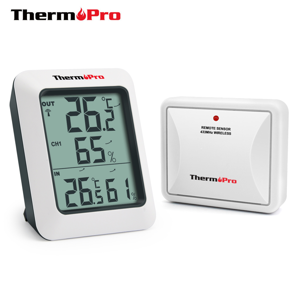 Цифровой беспроводной гигрометр ThermoPro TP60S, комнатный и Уличный Термометр, монитор влажности с датчиком температуры
