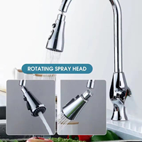 Robinet de Douche Rotatif Universel Anti-éclaboussures en Plastique ABS avec Filtre Aérateur pour Cuisine et Salle de Bain