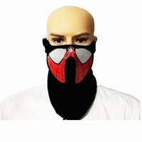 Masque de fête LED en PVC semi-transparent avec motif de cœur rond de dessin animé, activé par le son, pour DJ et événements festifs