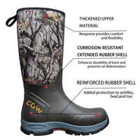 Bricoleurs OEM, bottes de randonnée en caoutchouc étanches, pour hommes, CAMOUFLAGE de pluie, chasse à la boue, bottes de randonnée en néoprène