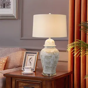 Hotel Thuis Klassieke Cilinder Decoratieve Nachtkastje Vis Ontwerp Chinese Keramische Tafel Lampen