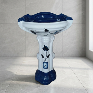 Big Size Ceramic <b>Bathroom</b> Sink One Piece Color Art Pedestal Wash Basin with Smart <b>Mirror</b> and Cabinet - Product Image 6