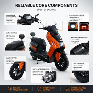 Scooter électrique urbain pour adultes EU SHENGGE, phare LED orange, vente en gros, directement de l'usine, approvisionnement en vrac - Product Image 3
