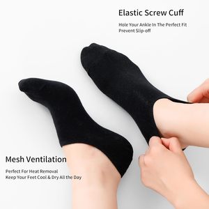 Loucey kaus kaki rajut pria dan wanita, kaos kaki pergelangan kaki potongan rendah berbantalan untuk olahraga 9 pasang Per Pak, 18 pak - Product Image 1