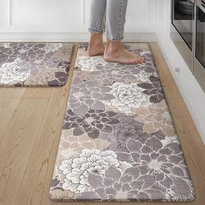 Alfombras <span class=keywords><strong>de</strong></span> Cocina, Alfombras Antideslizantes, Lavables, Impermeables, Acolchadas, Antifatiga, Alfombra <span class=keywords><strong>de</strong></span> Corredor Floral para Lavandería, Fregadero, Oficina - Product Image 1
