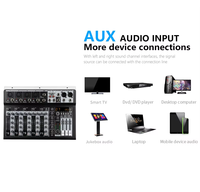 Console de mixage audio professionnelle 6 canaux en métal pour DJ, enregistrement, mini console de mixage audio avec effets DSP pour diffusion en direct et karaoké