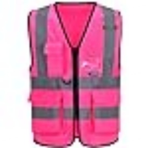 Chaleco de Seguridad Reflectante de Alta Visibilidad para Mujer, Ropa de Trabajo Transpirable de Malla con Bolsillos y Cremallera, Logotipo Personalizable - Product Image 3