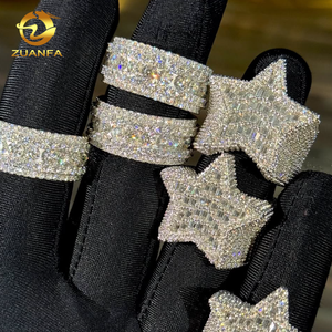 Nhẫn nam bạc 925 mạ đá Moissanite VVS, kiểu Hip Hop, nhiều tùy chọn, chứng nhận GRA, trang sức kim cương, nhẫn đô la - Product Image 2