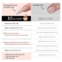 Ongles en gel souple réutilisables, French Manucure, Couverture Complète, Formes Stiletto, Carrées, Papillon, Pré-conçues, Extra Longues, 160 pièces, Nude Rose Marron
